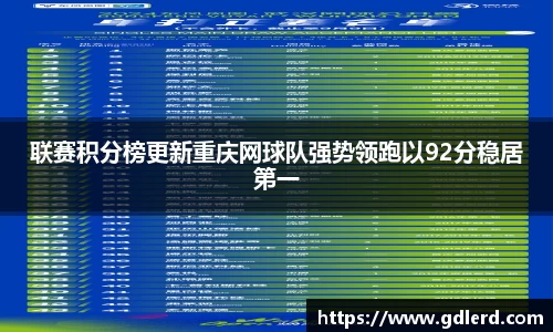 联赛积分榜更新重庆网球队强势领跑以92分稳居第一