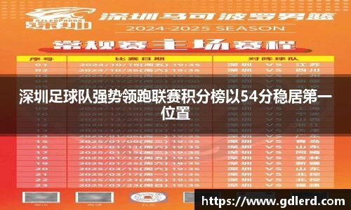 深圳足球队强势领跑联赛积分榜以54分稳居第一位置