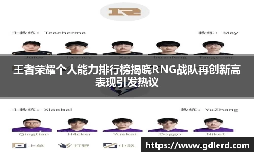 王者荣耀个人能力排行榜揭晓RNG战队再创新高表现引发热议